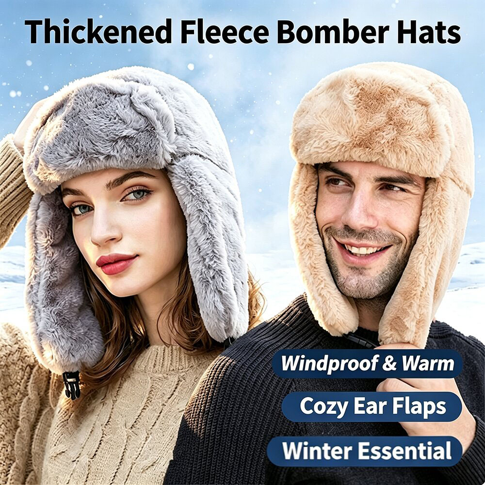 Winter Trapper Hat - Unisex Thick Plush Trapper Hat Russian