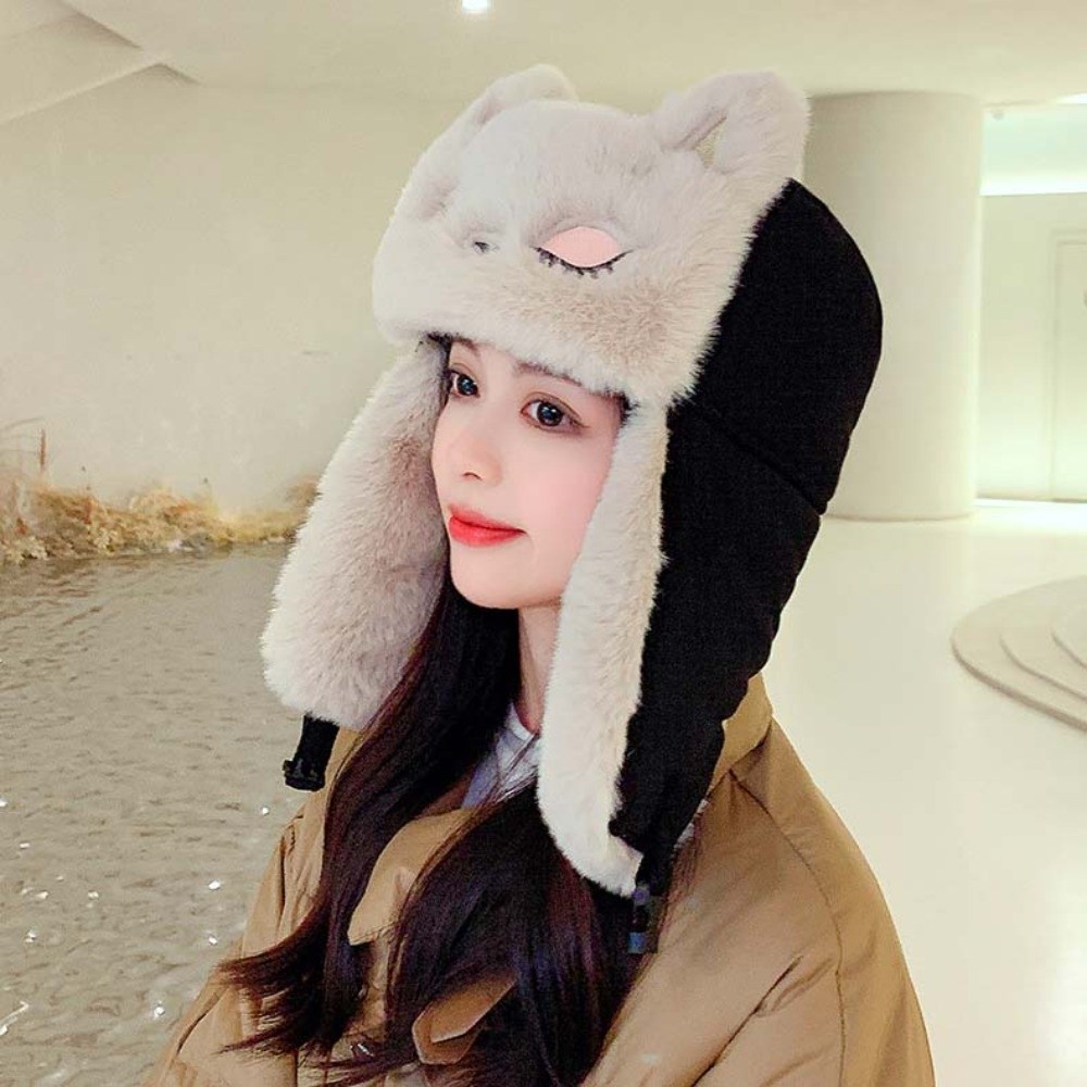 Winter Trapper Hat - Thickened Cute Trapper Hat Windproof Embroidery