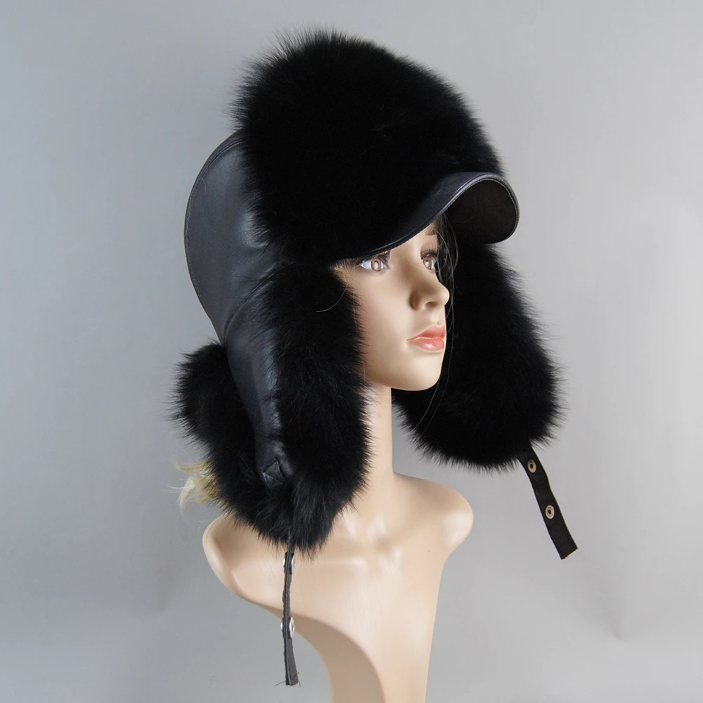 Trapper Hat Ear Flap - 100% Real Fox Fur Hat Women's