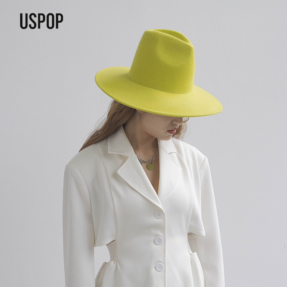 USPOP Autumn Winter Fashion Pl - Fedora Hat Wool 评论和价格