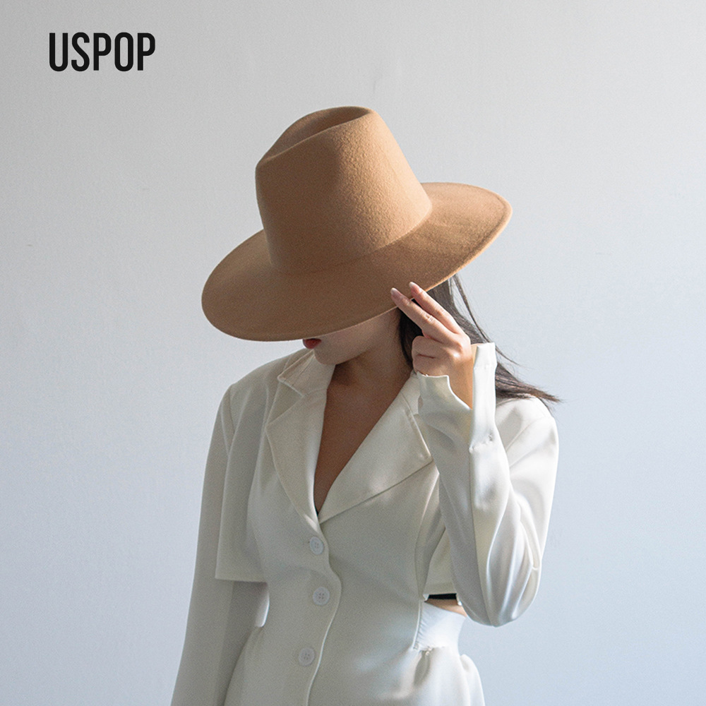 USPOP Autumn Winter Fashion Pl - Fedora Hat Wool 评论和价格