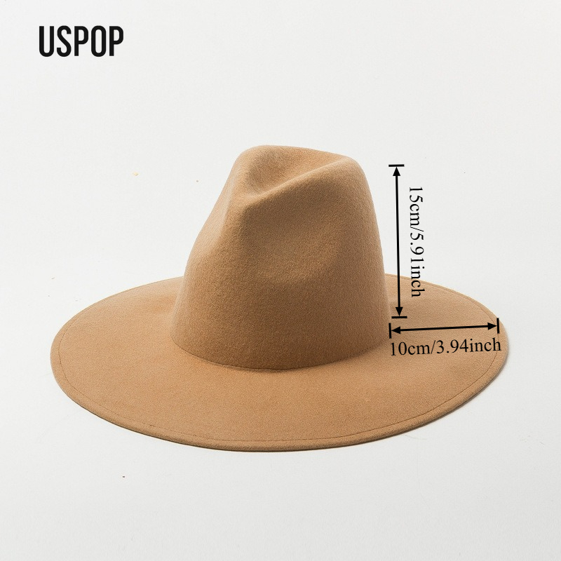 USPOP Autumn Winter Fashion Pl - Fedora Hat Wool 评论和价格