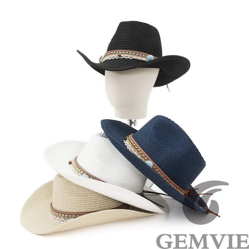 GEMVIE 4 Color Retro Outdoor S - Cowboy Hat Straw 评论和价格