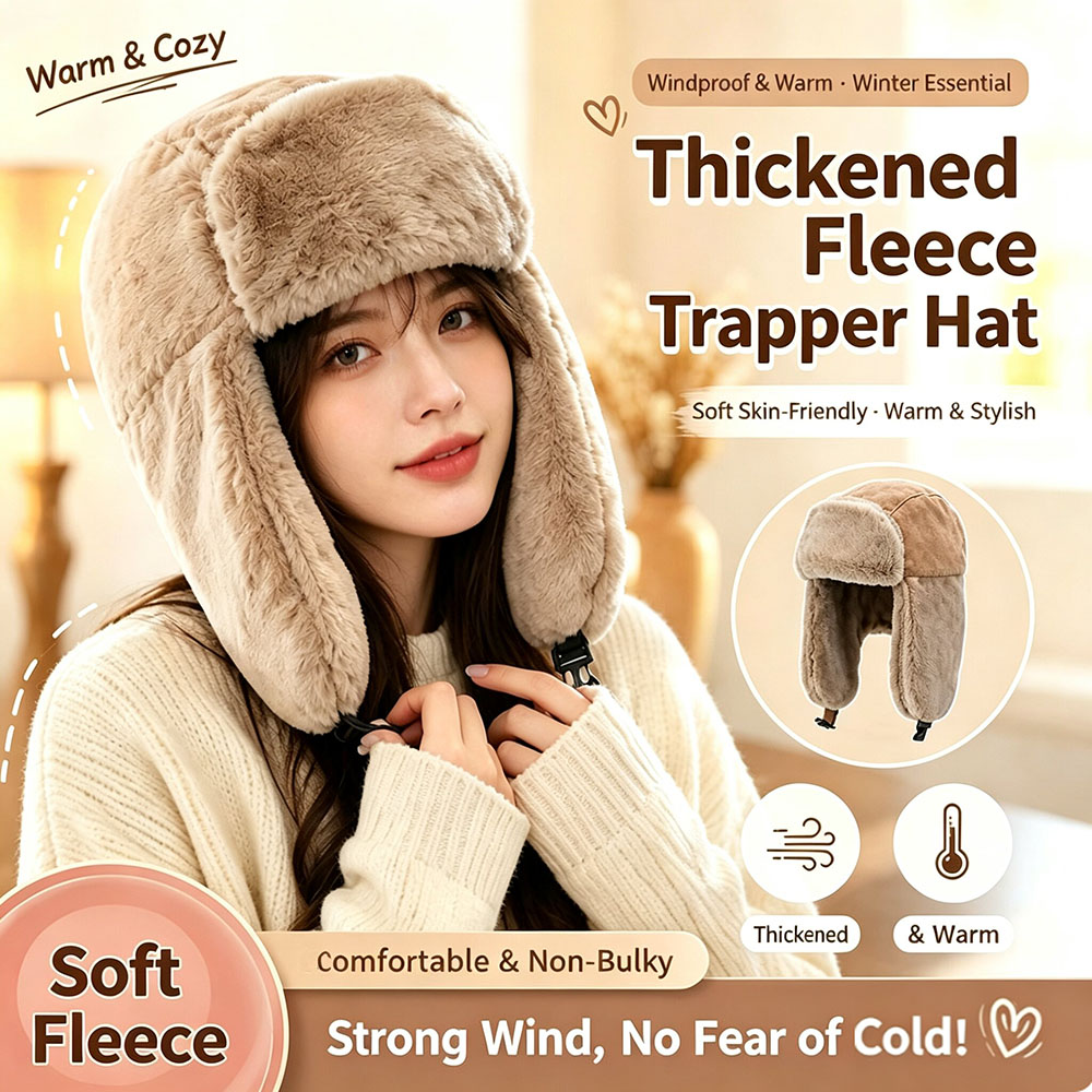 Unisex Thick Plush Trapper Hat - Winter Trapper Hat 评论和价格