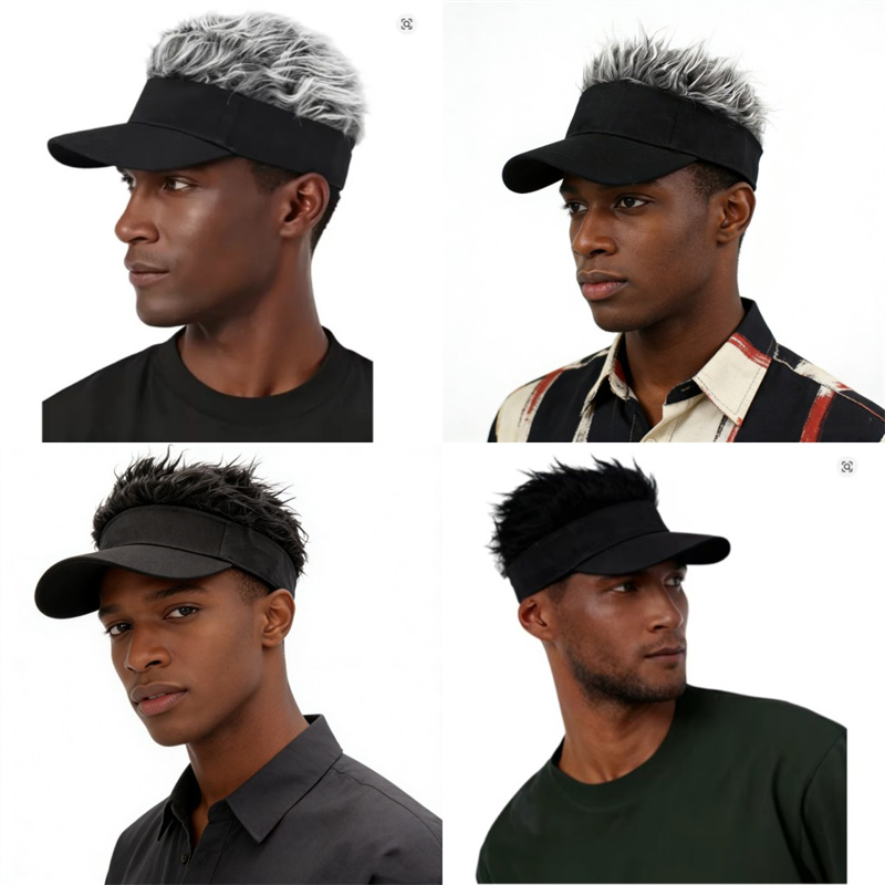 Men Women Synthetic Spiked Wig - Visor Sun Hat 评论和价格