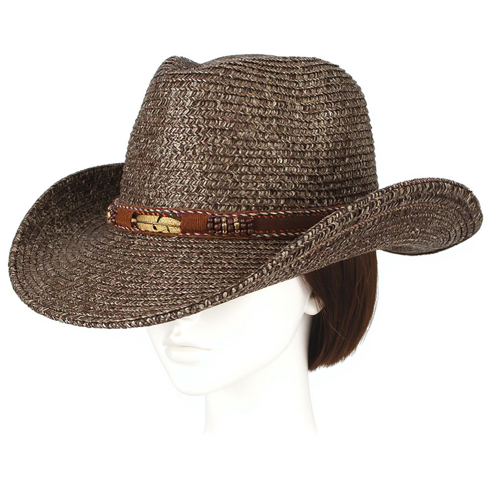 Unisex Mens Womens Sun Hat Wid - Cowboy Hat Straw 评论和价格