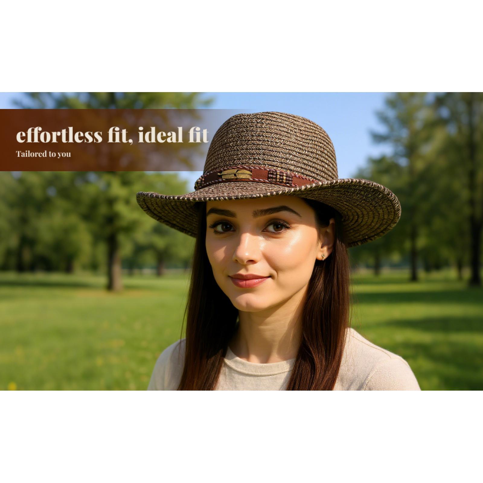 Unisex Mens Womens Sun Hat Wid - Cowboy Hat Straw 评论和价格