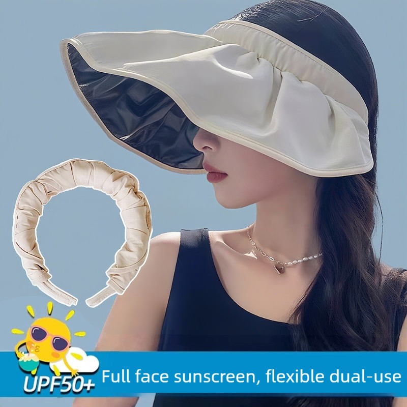 UPF50+ Foldable Headband Sun V - Visor Sun Hat 评论和价格